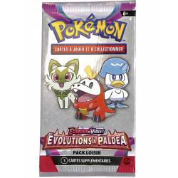 Booster Pokémon Pack Loisir de 3 cartes Evolutions à Paldea