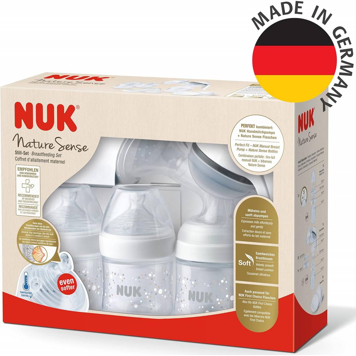 NUK Nature Sense Handmilchpumpe Still-Set mit Handmilchpumpe