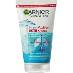 Garnier Skin Active 3 en 1 nettoyant, exfoliant et masque anti-boutons