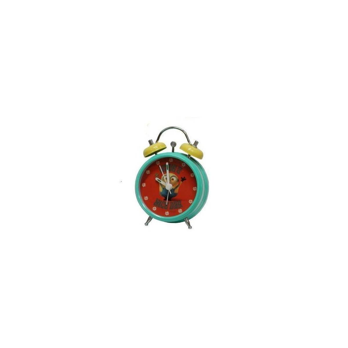Les Minions - Réveil avec Alarme 12 cm - Vert, Jaune et Rouge