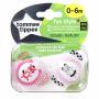 Tommee Tippee - Lot de 2 Sucettes Fun Style Animaux -Biche/Chat - 0/6 mois