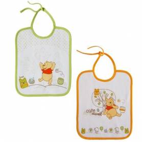 Babycalin - Lot of 2 Doodle Craft Winnie the Pooh Birth Bibs - Green and Orange
