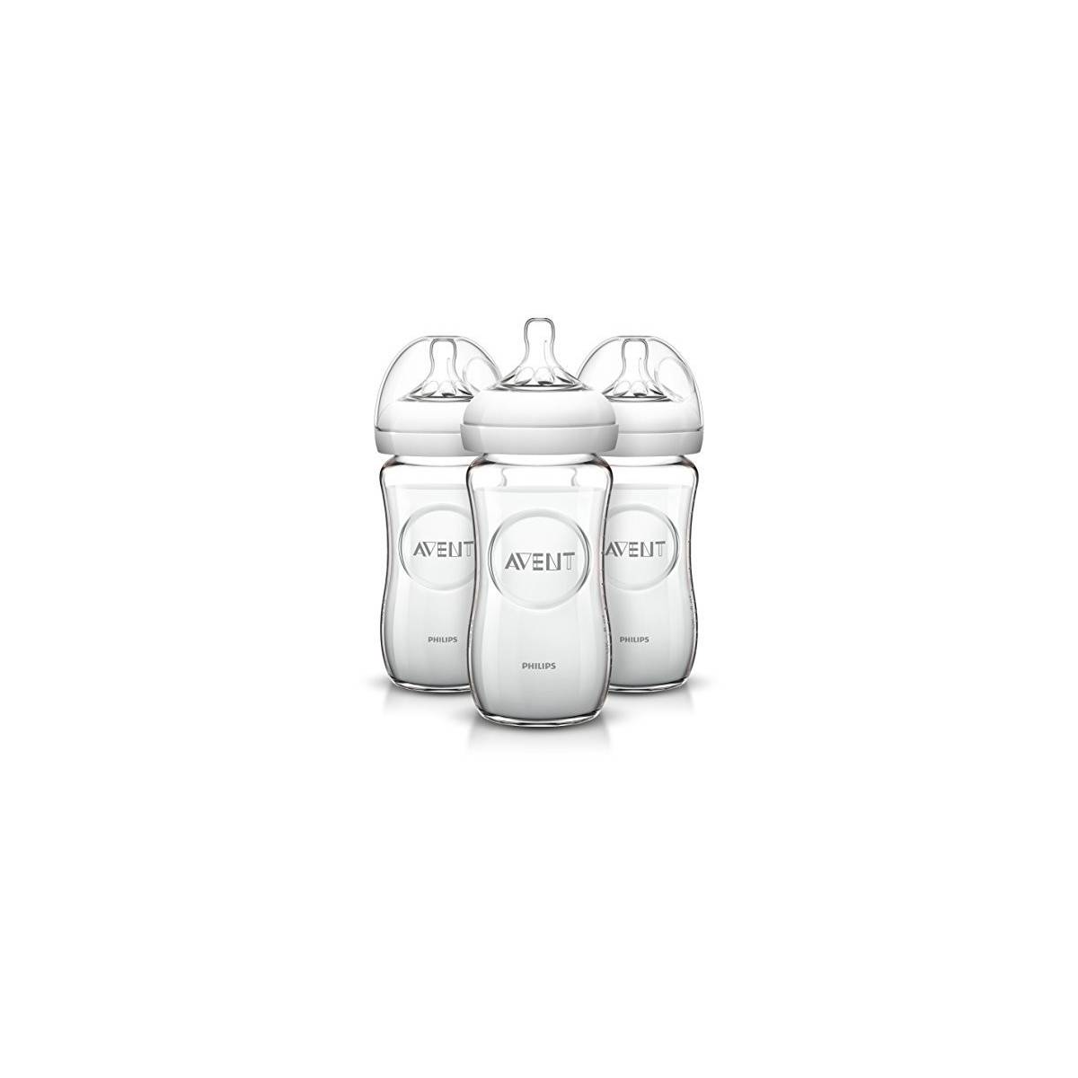 Philips Avent Kit de 3 Biberons verre Natural 240 ml