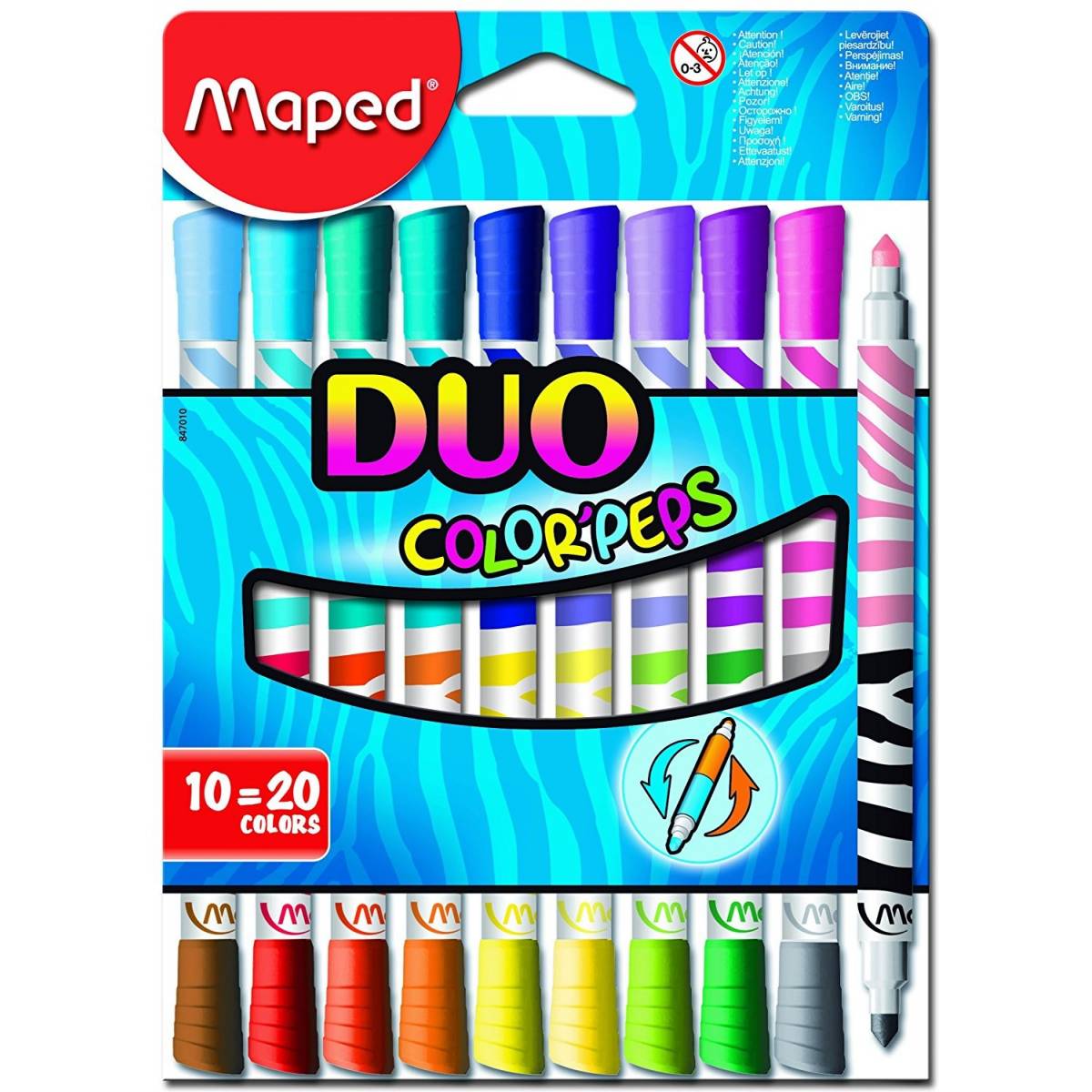 Maped - Etui de 10 Feutres Duo Color'Peps