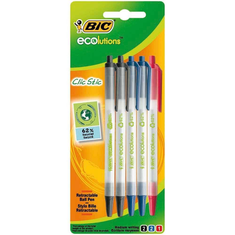 Lot x5 Crayons Stylos Bille Bic Classic Rouges NEUF 