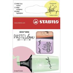 STABILO BOSS MINI - Lot de 3 Mini Surligneurs - Pastel Love