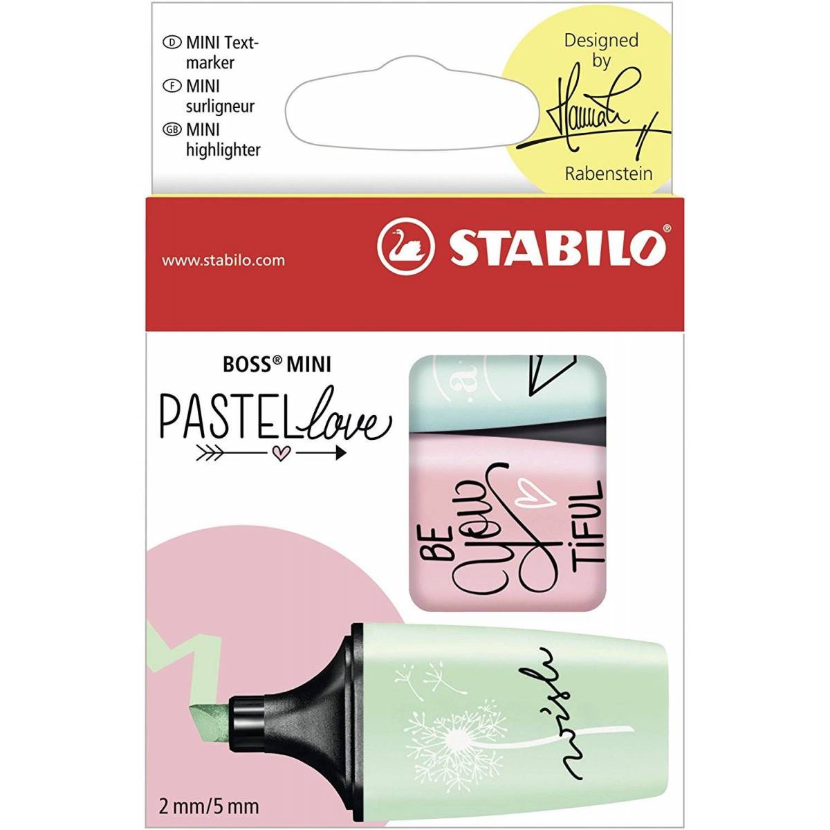 STABILO BOSS MINI - Set di 3 Mini Evidenziatori - Pastel Love - 07 / 03-57