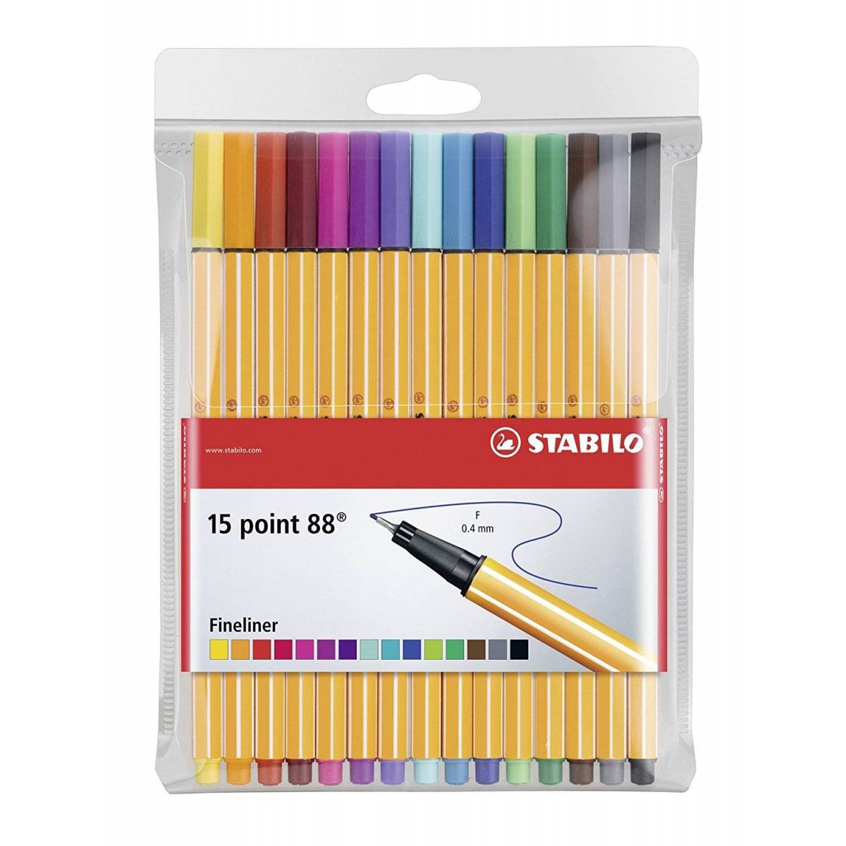 Stabilo Point 88 (pointe fine) - 15 couleurs + cadeau - Feutres pointes  fines - 10 Doigts