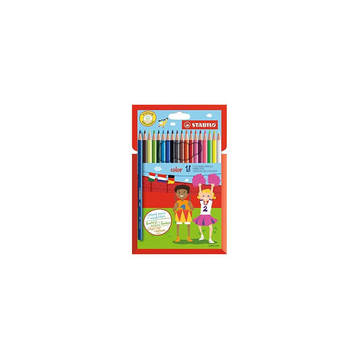 STABILO COLOR - Etui de 18 Crayons de Couleur Vives