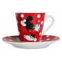 Disney - Set de 2 Petites Tasses à Café + Soucoupes - Mickey et Minnie
