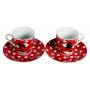 Disney - Set de 2 Petites Tasses à Café + Soucoupes - Mickey et Minnie