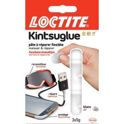Loctite - Pâte à Réparer Flexible Kintsuglue Blanc - 3 x 5 g