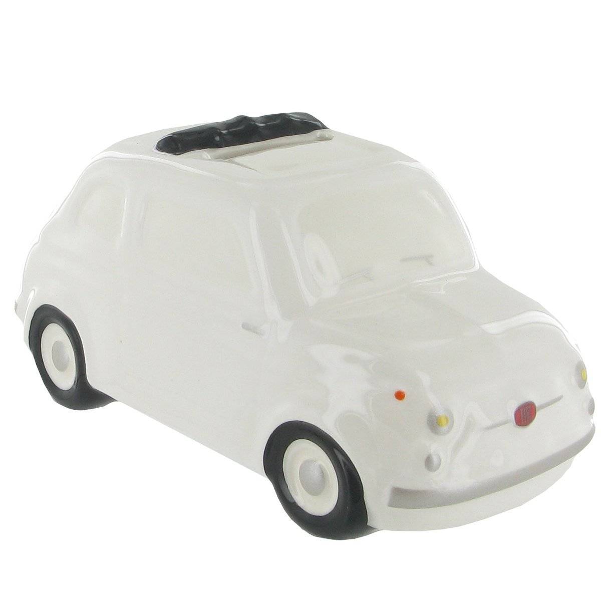 Fiat 500 Money box ceramic white Small model