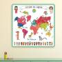 Tapis Carte du Monde à Colorier avec ses Feutres - 50 x 50 cm
